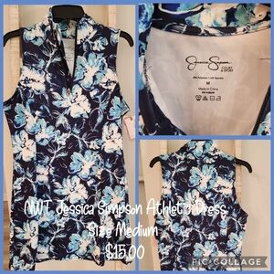 Jessica Simpson Navy and Aqua Floral Dress